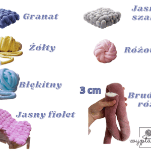 Aksamitna gruba włóczka 5 cm granatowy