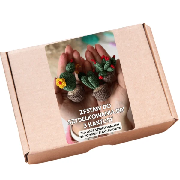 Zestawu do szydełkowania DIY – Mini Kaktusy (3 szt.)