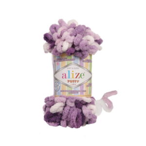 Alize Puffy Color 5923 włóczka na kocyk bez szydełka