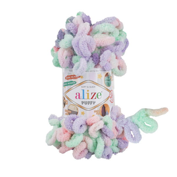 Alize Puffy Color 5938 włóczka pętelkowa bez narzędzi