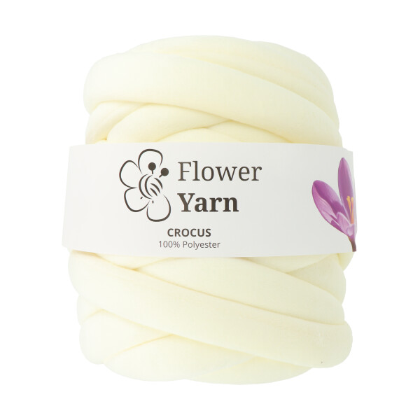 Włóczka FlowerYarn Crocus ECRU 500g - miękka i welurowa włóczka do wyplatania