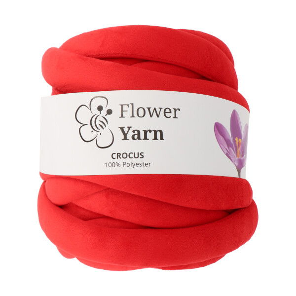 Włóczka FlowerYarn Crocus CZERWONY 500g - do dziergania na rękach bez drutów