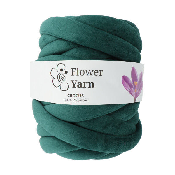 Włóczka FlowerYarn Crocus ZIELONY 500g - welurowa włóczka na torebki i kocyki